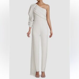 ONE33 Social Women's Ivory Draped One-Shoulder Jumpsuit Size 0